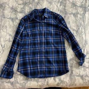 Blue banana republic classic fit plaid shirt